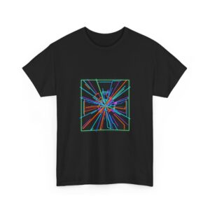 neon geometric burst tee | abstract retro lines