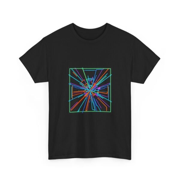 neon geometric burst tee | abstract retro lines