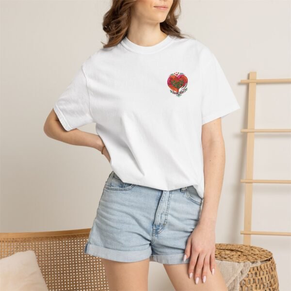 caring heart floral pocket t shirt