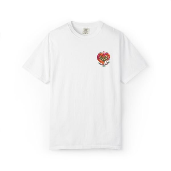 caring heart floral pocket t shirt