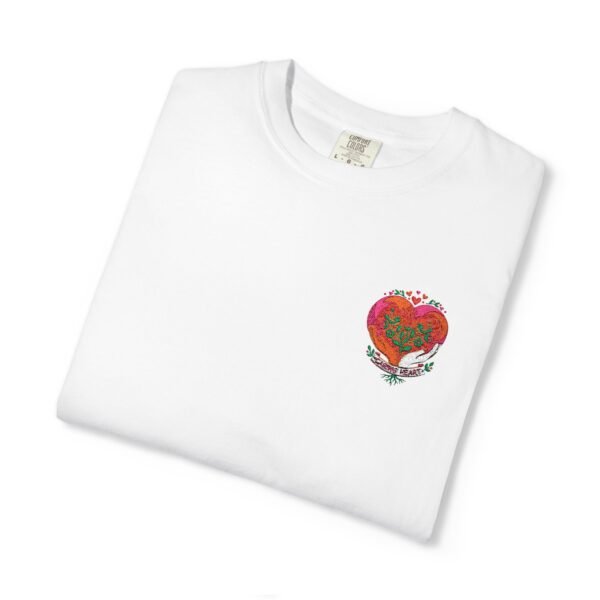 caring heart floral pocket t shirt