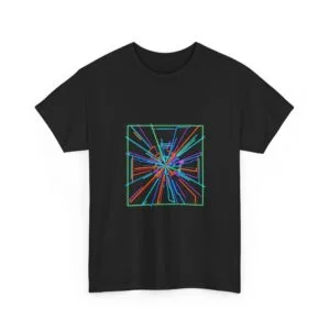 neon geometric burst tee | abstract retro lines