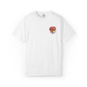 caring heart floral pocket t shirt